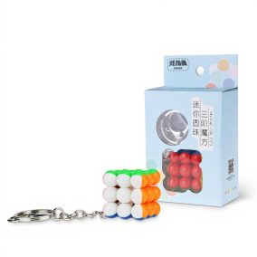 Mini Round Beaded Keychain Cube